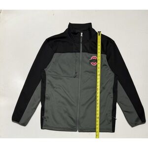 J America Ohio State Full Zip Jacket Mock Neck Men's Large Polyester‎ Spandex